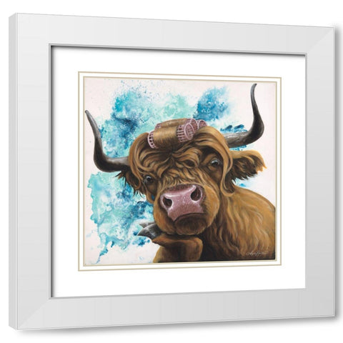 Curley Coo White Modern Wood Framed Art Print with Double Matting by Bawden, Angela