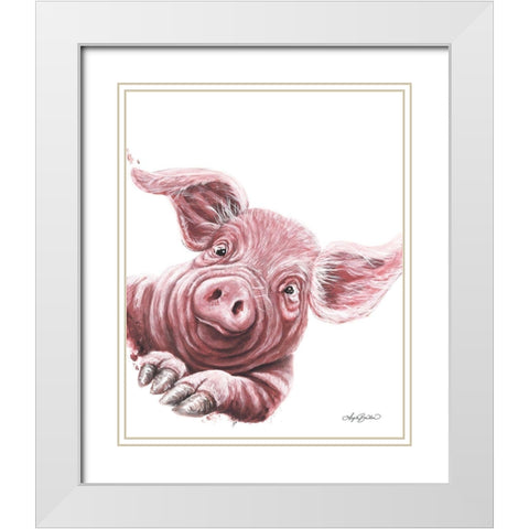 This Little Piggys Toes White Modern Wood Framed Art Print with Double Matting by Bawden, Angela