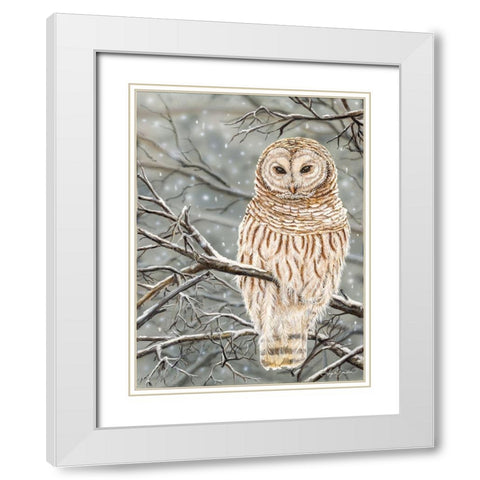 Snowy Owl White Modern Wood Framed Art Print with Double Matting by Bawden, Angela