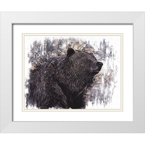 Big Griz White Modern Wood Framed Art Print with Double Matting by Bawden, Angela