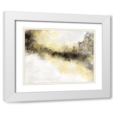 Waves of Gray and Yellow White Modern Wood Framed Art Print with Double Matting by Bawden, Angela