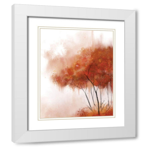 Autumn Time White Modern Wood Framed Art Print with Double Matting by Bawden, Angela