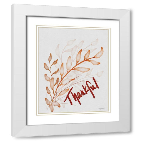 Thankful White Modern Wood Framed Art Print with Double Matting by Bawden, Angela