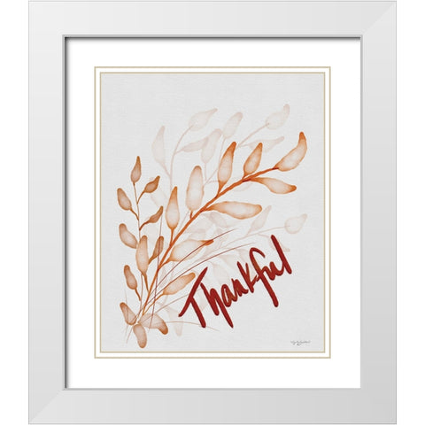 Thankful White Modern Wood Framed Art Print with Double Matting by Bawden, Angela
