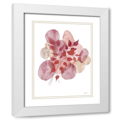 Bohemian Watercolor Leaves White Modern Wood Framed Art Print with Double Matting by Bawden, Angela