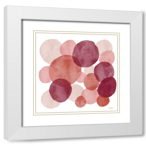Bohemian Watercolor Dots White Modern Wood Framed Art Print with Double Matting by Bawden, Angela