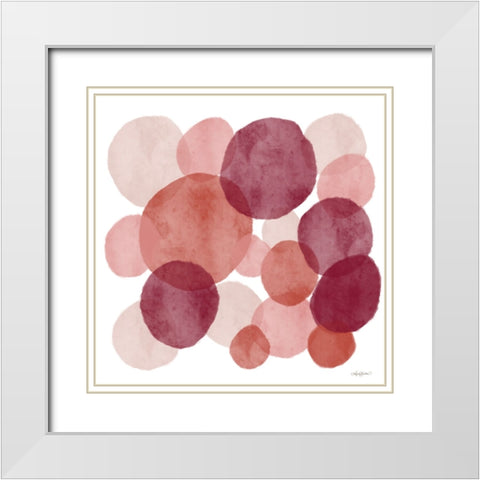 Bohemian Watercolor Dots White Modern Wood Framed Art Print with Double Matting by Bawden, Angela