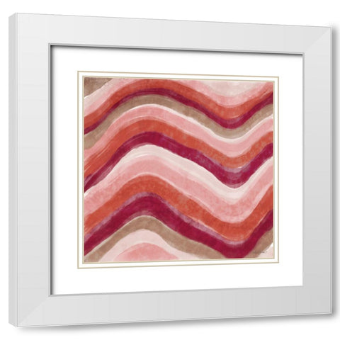 Bohemian Waves White Modern Wood Framed Art Print with Double Matting by Bawden, Angela