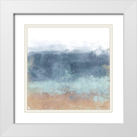 Soft Blues White Modern Wood Framed Art Print with Double Matting by Bawden, Angela