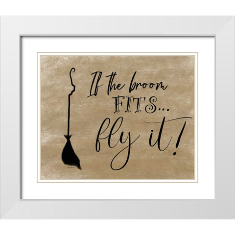 If the Broom Fits White Modern Wood Framed Art Print with Double Matting by Bawden, Angela