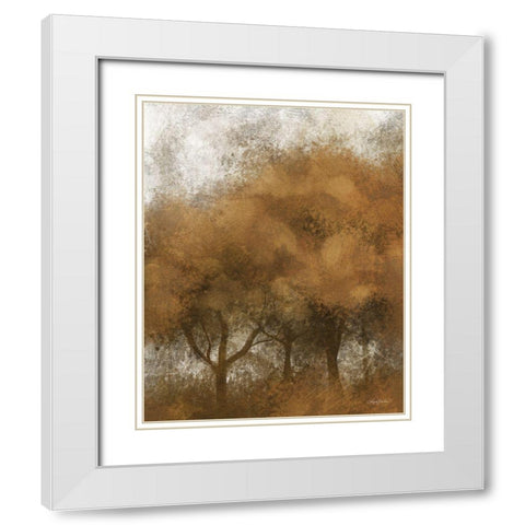 Autumn Time Trees White Modern Wood Framed Art Print with Double Matting by Bawden, Angela