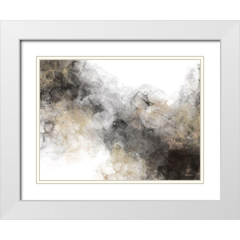 Fawn Mushroom Abstract 1 White Modern Wood Framed Art Print with Double Matting by Bawden, Angela