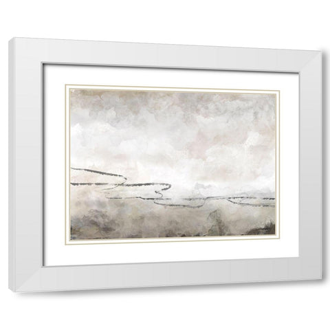 Fawn Mushroom Abstract 3 White Modern Wood Framed Art Print with Double Matting by Bawden, Angela