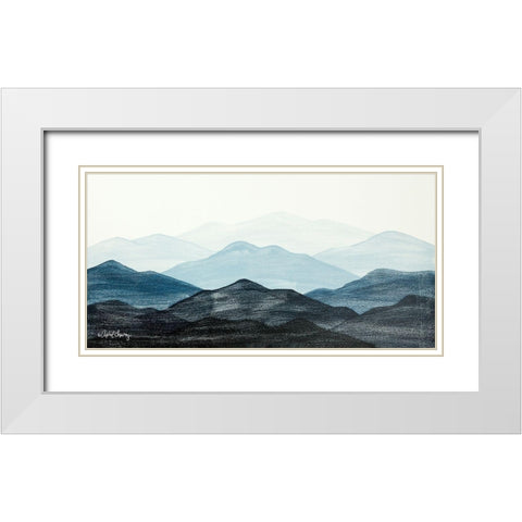 Blue Ridge Mountain Range I White Modern Wood Framed Art Print with Double Matting by Chavez, April