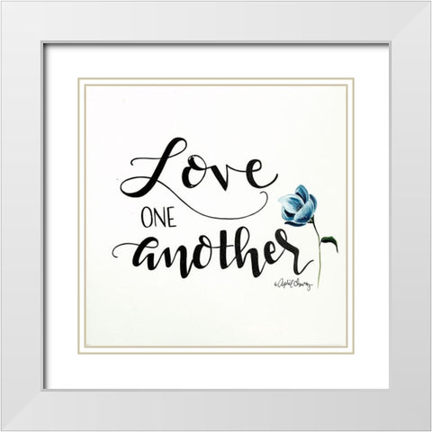 Love One Another   White Modern Wood Framed Art Print with Double Matting by Chavez, April