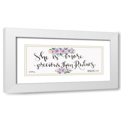 Proverb 3:15     White Modern Wood Framed Art Print with Double Matting by Chavez, April