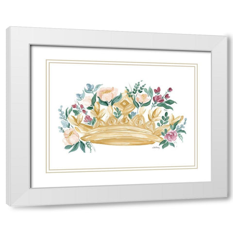Flower Crown I White Modern Wood Framed Art Print with Double Matting by Chavez, April
