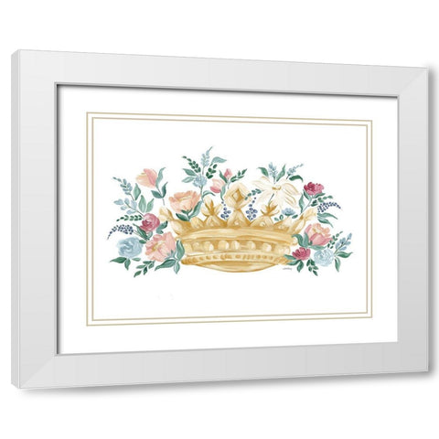 Flower Crown II White Modern Wood Framed Art Print with Double Matting by Chavez, April