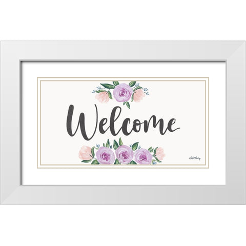 Welcome    White Modern Wood Framed Art Print with Double Matting by Chavez, April