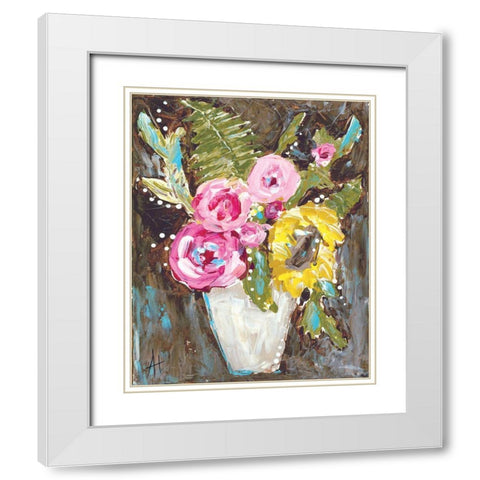 Warm Summer Floral White Modern Wood Framed Art Print with Double Matting by Hilburn, Amanda