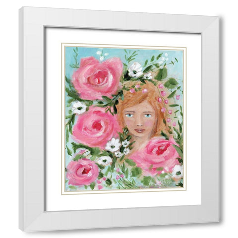 Rosie Anne White Modern Wood Framed Art Print with Double Matting by Hilburn, Amanda