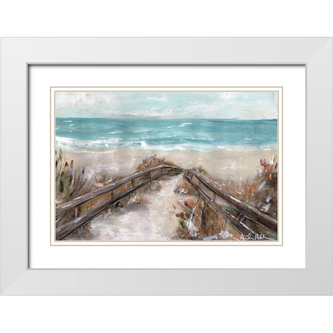 Sandy Shores White Modern Wood Framed Art Print with Double Matting by Hilburn, Amanda