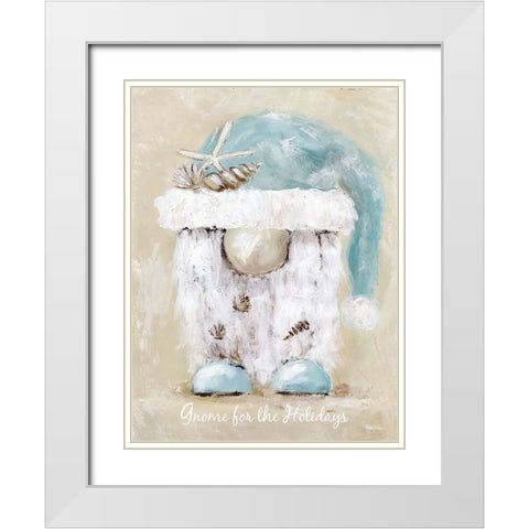 Gnome for the Holidays White Modern Wood Framed Art Print with Double Matting by Hilburn, Amanda