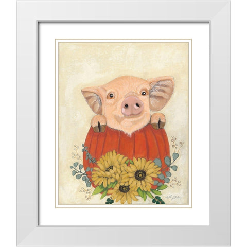 Clementine White Modern Wood Framed Art Print with Double Matting by Justice, Ashley