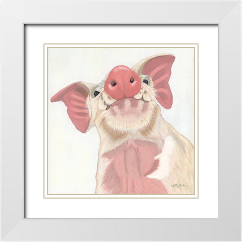 Buster White Modern Wood Framed Art Print with Double Matting by Justice, Ashley