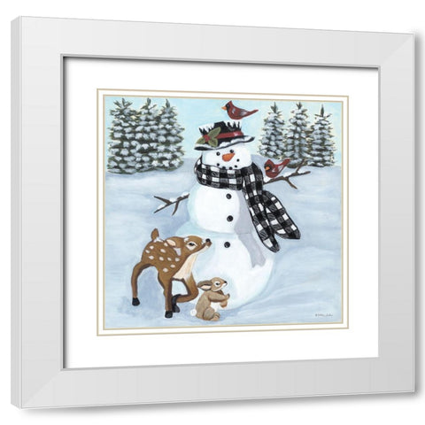 Winter Time Friends White Modern Wood Framed Art Print with Double Matting by Justice, Ashley