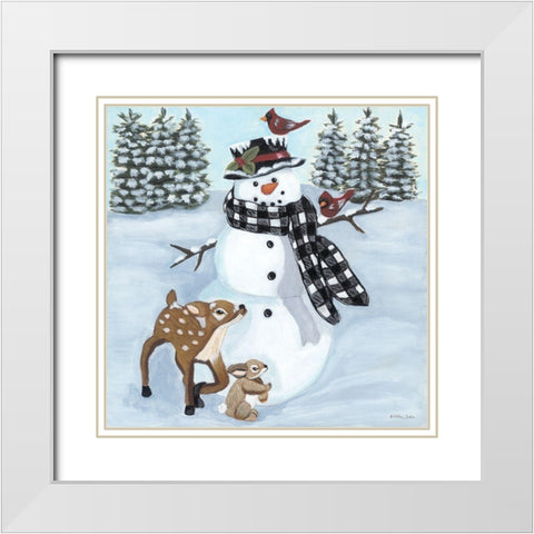 Winter Time Friends White Modern Wood Framed Art Print with Double Matting by Justice, Ashley