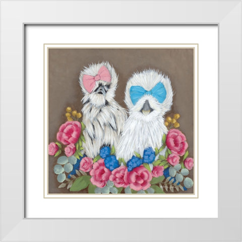 Silkie Chickens White Modern Wood Framed Art Print with Double Matting by Justice, Ashley