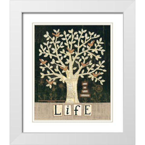 Tree of Life White Modern Wood Framed Art Print with Double Matting by LaPoint, Annie