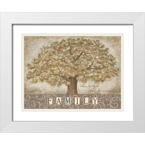 Our Family Tree White Modern Wood Framed Art Print with Double Matting by LaPoint, Annie