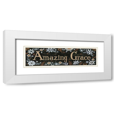 Amazing Grace Floral White Modern Wood Framed Art Print with Double Matting by LaPoint, Annie