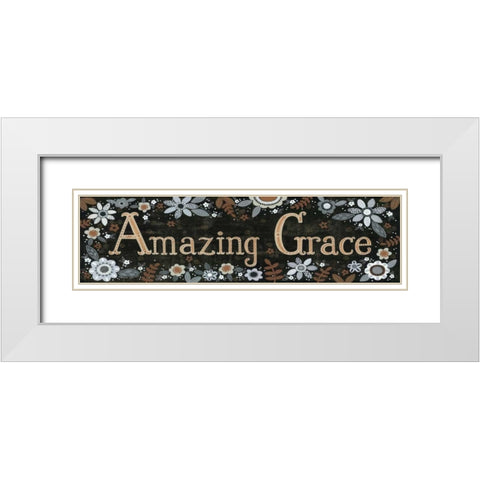 Amazing Grace Floral White Modern Wood Framed Art Print with Double Matting by LaPoint, Annie