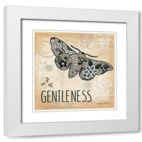Gentleness White Modern Wood Framed Art Print with Double Matting by LaPoint, Annie