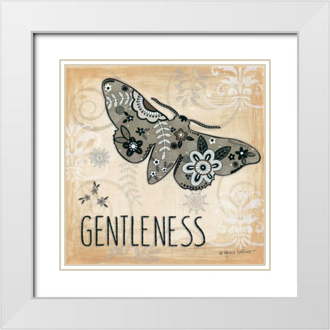 Gentleness White Modern Wood Framed Art Print with Double Matting by LaPoint, Annie