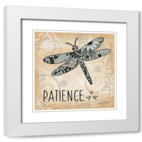 Patience White Modern Wood Framed Art Print with Double Matting by LaPoint, Annie