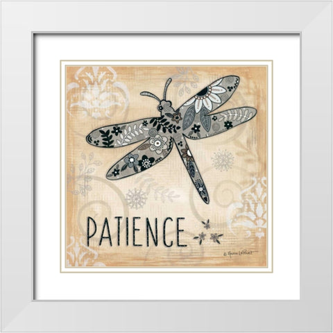 Patience White Modern Wood Framed Art Print with Double Matting by LaPoint, Annie