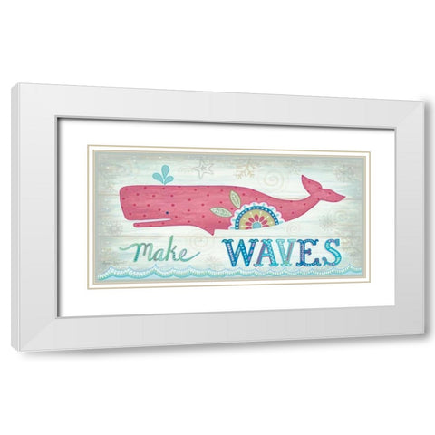 Make Waves White Modern Wood Framed Art Print with Double Matting by LaPoint, Annie