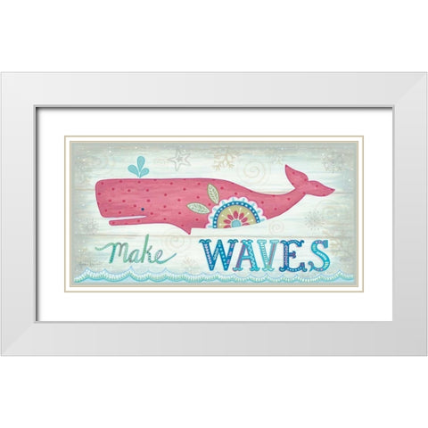Make Waves White Modern Wood Framed Art Print with Double Matting by LaPoint, Annie