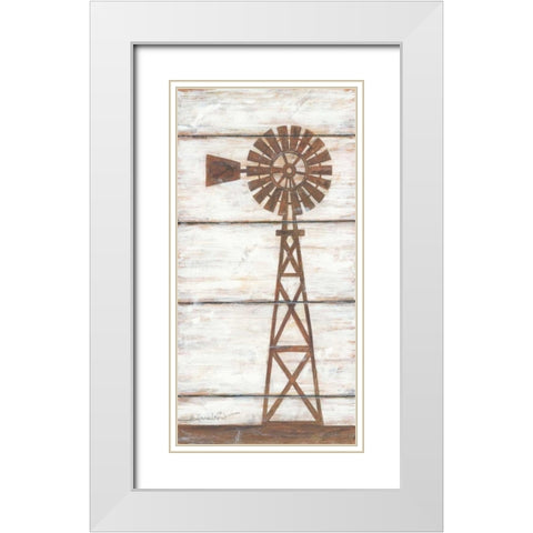 Farmhouse Windmill II White Modern Wood Framed Art Print with Double Matting by LaPoint, Annie