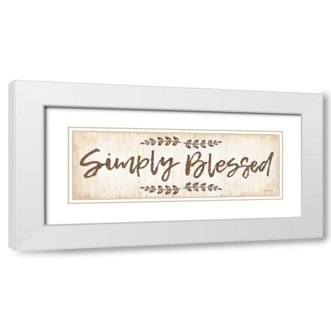 Simply Blessed            White Modern Wood Framed Art Print with Double Matting by Lapoint, Annie