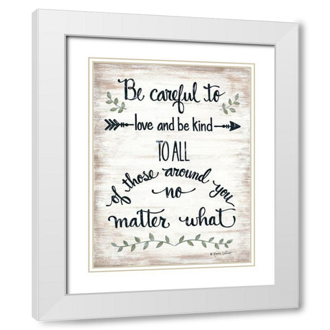 Be Careful White Modern Wood Framed Art Print with Double Matting by LaPoint, Annie