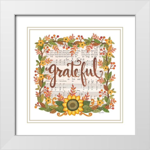 Grateful Wreath White Modern Wood Framed Art Print with Double Matting by LaPoint, Annie