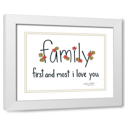 Family First and Most White Modern Wood Framed Art Print with Double Matting by LaPoint, Annie