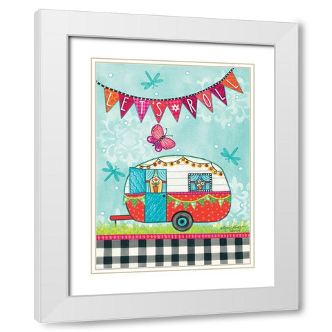 Lets Roll White Modern Wood Framed Art Print with Double Matting by LapPoint, Annie