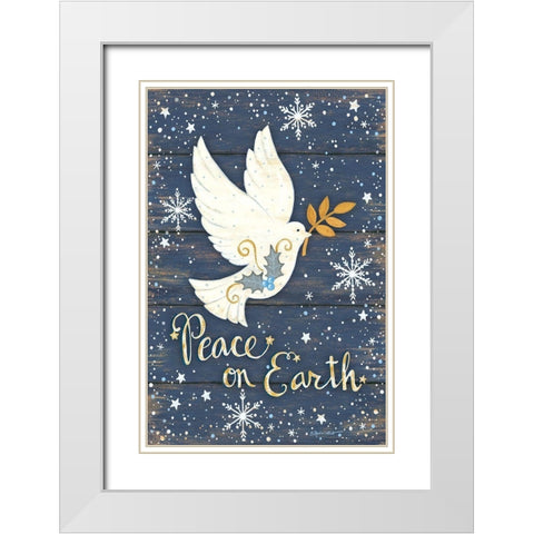 Peace on Earth White Modern Wood Framed Art Print with Double Matting by Laponit, Annie