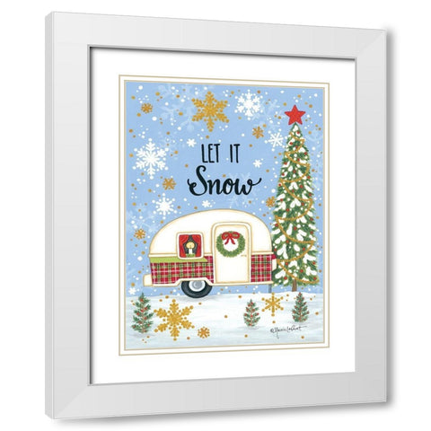 Let It Snow Camper White Modern Wood Framed Art Print with Double Matting by LaPoint, Annie